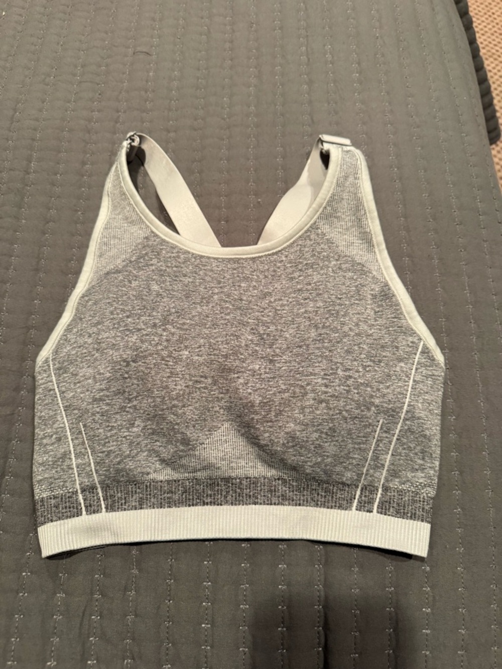 SPANX Space-dye Gray High-Neck Seamless Sports Bra size Small